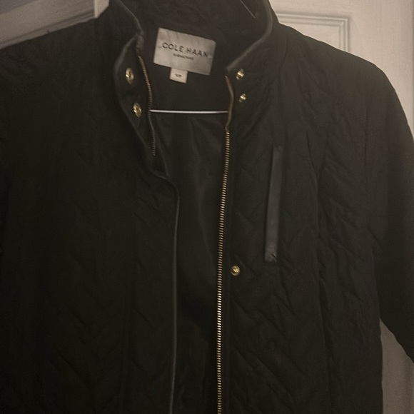 Cole Haan quilted midi coat. - Picture 3 of 4